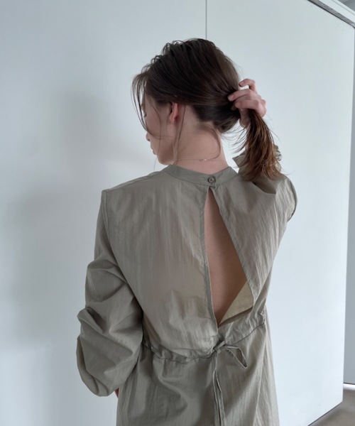 Didot.showroom ワンピース バックオープンナイロンワンピース