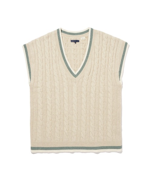 ベスト ジレ Levi's/リーバイス LEVI'S(R) MADE＆CRAFTED(R) ニットベスト SPRING ホワイト VARSITY NE Levi's ベスト ジレ Levi's/リーバイス LEVI'S(R) MADE＆CRAFTED