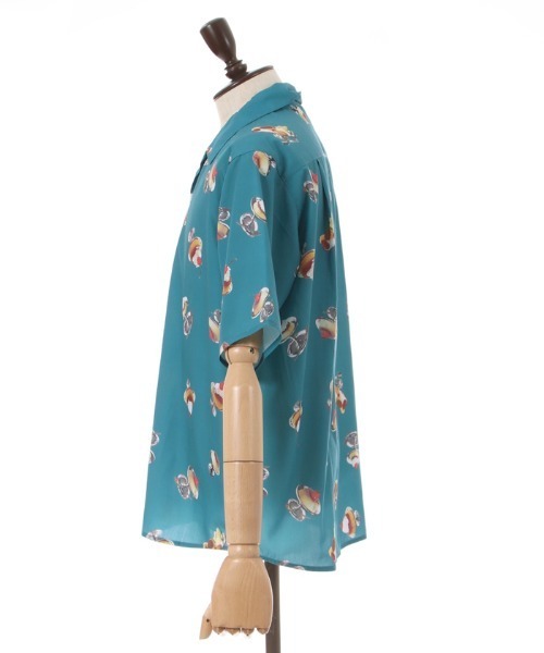 axes femme シャツ ブラウス レトロプリンPT半袖シャツ
