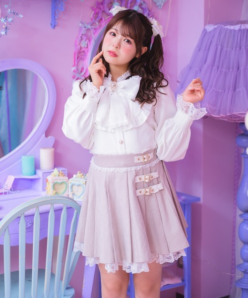 ROJITA（ロジータ） スカート 総レースサイドバックルプリーツスカート