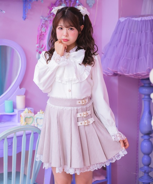 新品未使用☆ROJITA ロジータ レースサイドバックルプリーツスカート 総レースサイドバックルプリーツスカート[品番：RJTW0001934