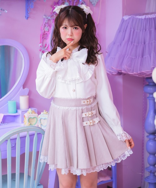 ROJITA（ロジータ） スカート 総レースサイドバックルプリーツスカート