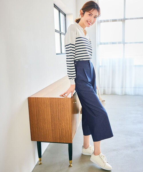 パンツ 「洗える」ビットポイント ワイドパンツ レディース | any SiS | 04