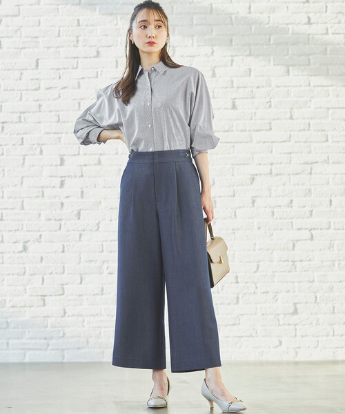 パンツ 「洗える」ビットポイント ワイドパンツ レディース | any SiS | 05