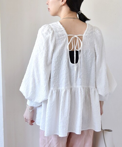 quaranciel ブラウス シャツ quaranciel:「洗濯機可能」フクレ ジャ