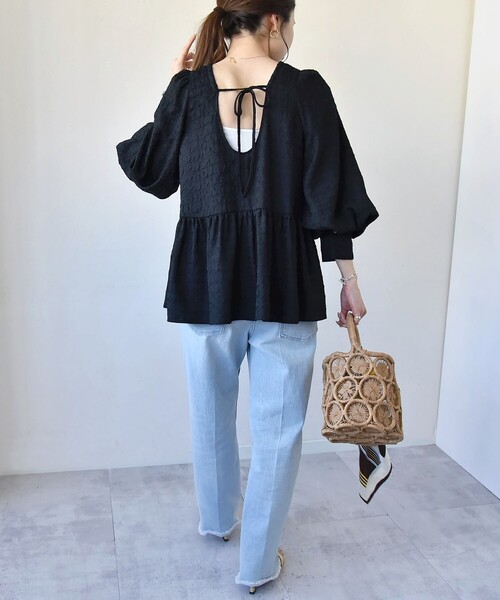 quaranciel ブラウス シャツ quaranciel:「洗濯機可能」フクレ ジャ