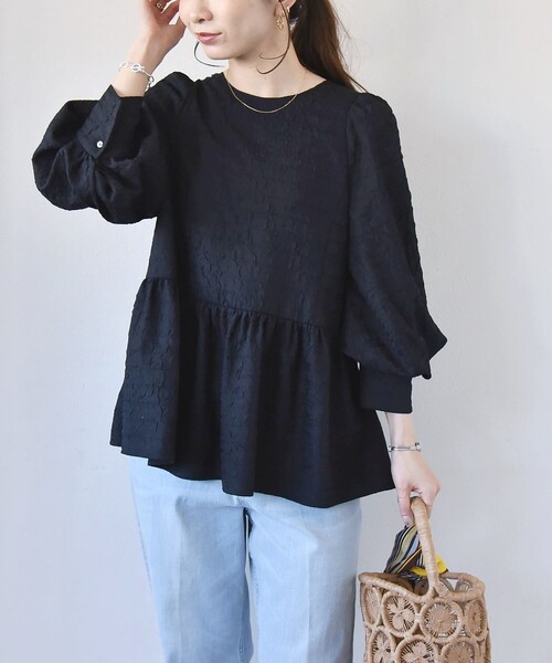 quaranciel ブラウス シャツ quaranciel:「洗濯機可能」フクレ ジャ