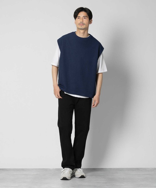 Right-on tシャツ ベスト5分袖レイヤード メンズ レディース
