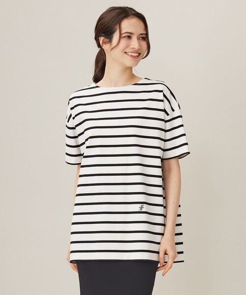 tシャツ 「洗える」ボーダーワイドBIG Tシャツ レディース 自由区 tシャツ 「洗える」ボーダーワイドBIG Tシャツ