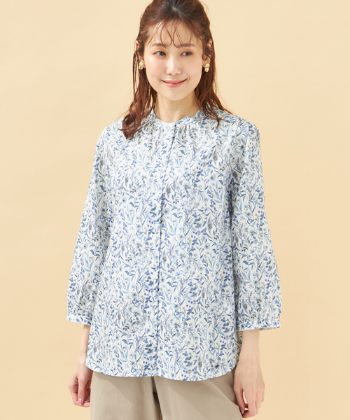 新品★11号　DAMA collection リバティプリントシャツブラウス 新品☆11号 DAMA collection リバティプリントシャツブラウス