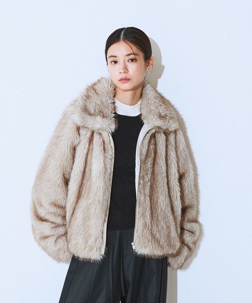 JEANASIS ミックスカラーファーブルゾン グレー JEANASIS｜MIXカラーファーブルゾン | Rakuten Fashion(楽天