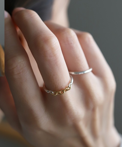 TEN. 指輪 リング SILVER925 18KGP ジェミニリング MIX レディース