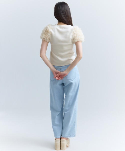 eimy istoire tシャツ チュールショルダーカットトップス