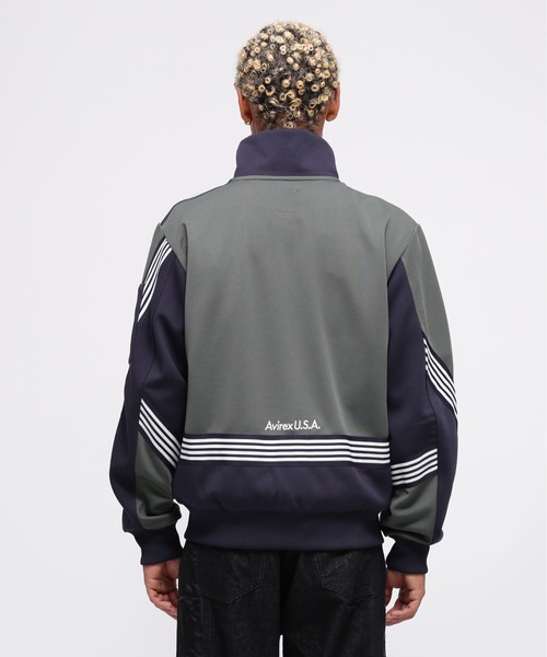アヴィレックス　AVIREX ジャージ　トラックジャケット　黒　XL 刺繍ロゴ AVIREX ジャージ 「CROSSOVER」TRACK JACKET / トラック