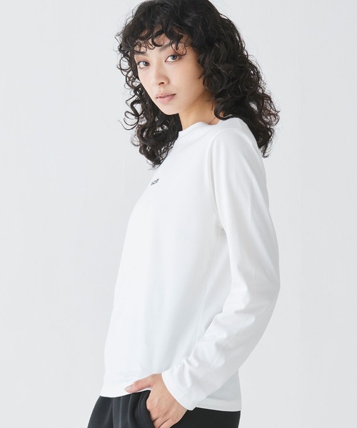 LACOSTE tシャツ ワンポイントロゴ刺繍 長袖Tシャツ レディース