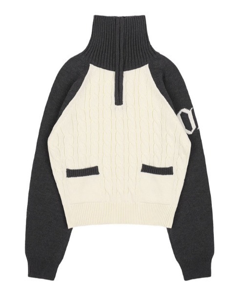 ニット セーター A'GEM/9 × .kom 「 FANCY CLUB/ファンシークラブ」 MINI POCKET KNIT HALF ZIP-UP FANCY CLUB ニット セーター A'GEM/9 × .kom 「 CLUB/ファンシー