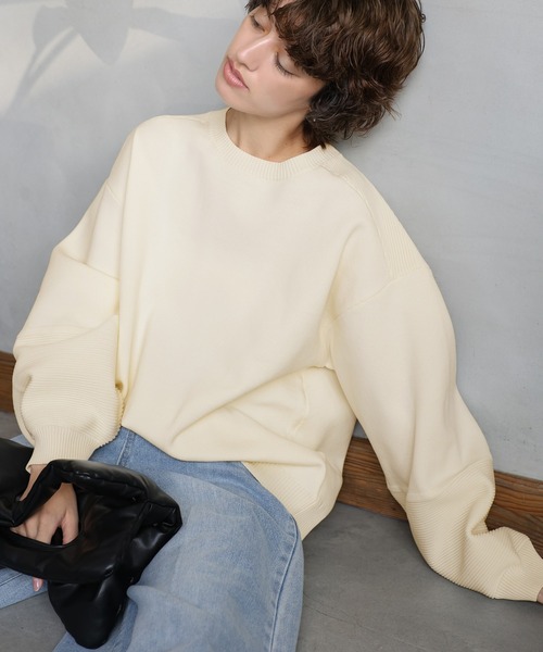 ニット/セーター select moca select MOCA ニット セーター ビッグカラーキーネックニット