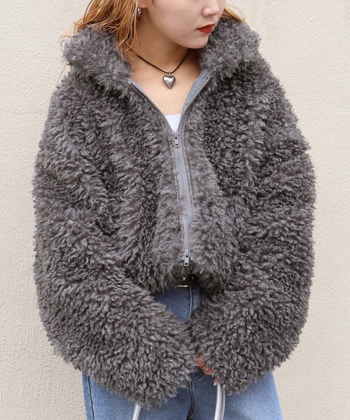 Mili affinity ブルゾン アウター プードルボアルーズシルエットダブル