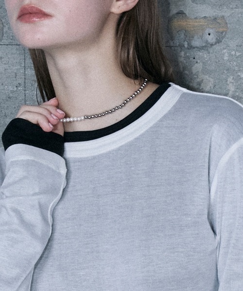le ELMi ネックレス Bicolor pearl choker necklace