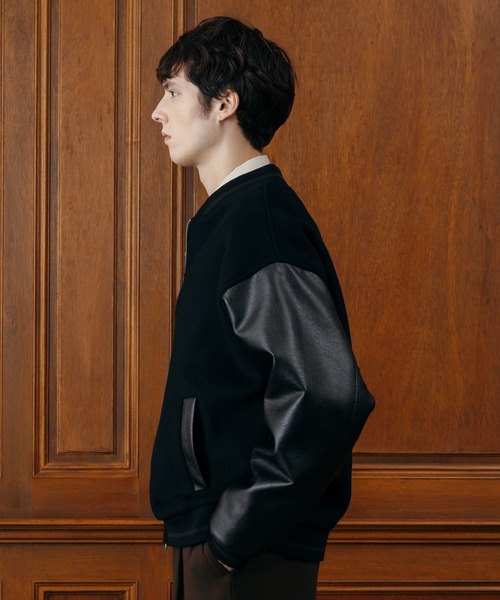 LURAKU スタジャン 「LURAKU」wool melton stadium jacket/ウール