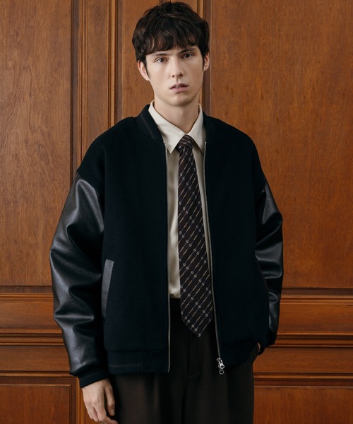 LURAKU スタジャン 「LURAKU」wool melton stadium jacket/ウール