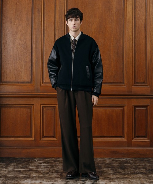 LURAKU スタジャン 「LURAKU」wool melton stadium jacket/ウール