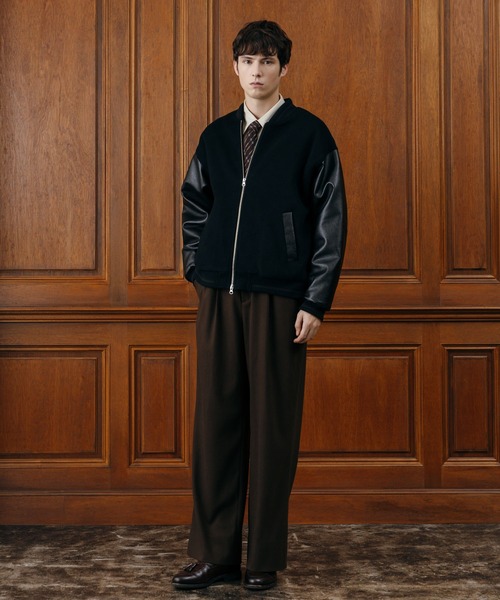 LURAKU スタジャン 「LURAKU」wool melton stadium jacket/ウール