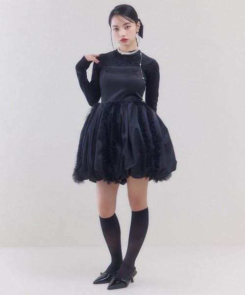 EIMY ISTOIRE（エイミーイストワール） ドレス フリルパフミニドレス