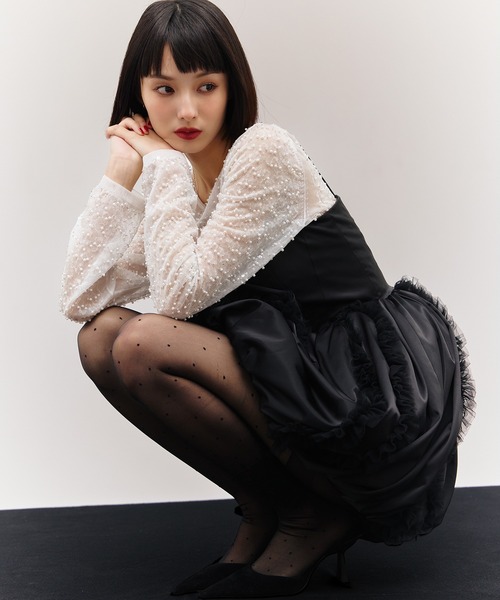 EIMY ISTOIRE（エイミーイストワール） ドレス フリルパフミニドレス