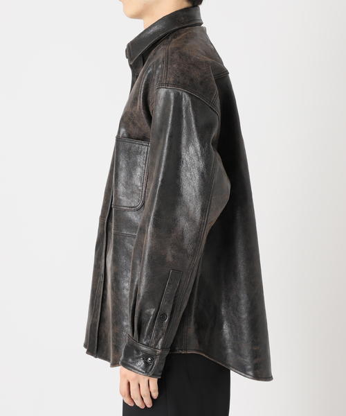 JOURNAL STANDARD シャツ ゴートレザー クラックワークシャツ