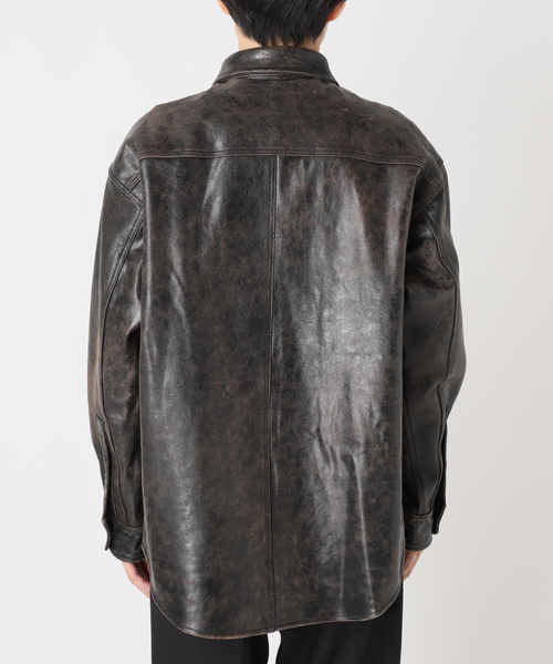JOURNAL STANDARD シャツ ゴートレザー クラックワークシャツ