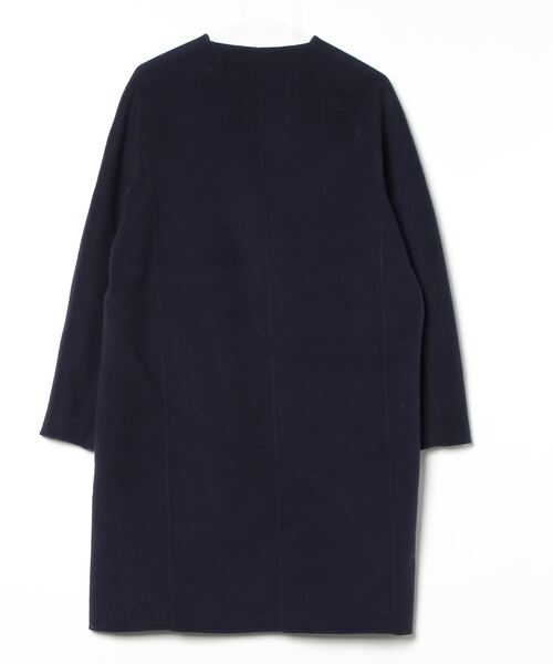 セオリーリュクス　ノーカラー　ダウンコート　ダブル　ネイビー　38サイズ theory luxe（セオリーリュクス） コート 38 ネイビー レディース