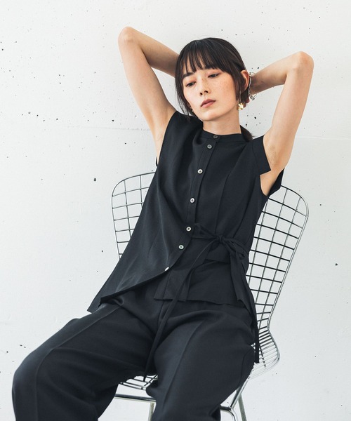 「PUBLIC TOKYO」 ノースリーブブラウス FREE ブラック レディース PUBLIC TOKYO 「PUBLIC TOKYO」 ノースリーブブラウス FREE