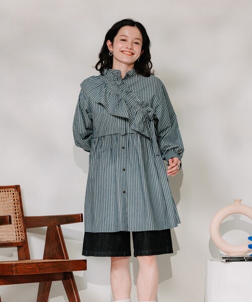 ワンピース マルチフリル付き ストライプミニワンピース | FREAK'S STORE | 14