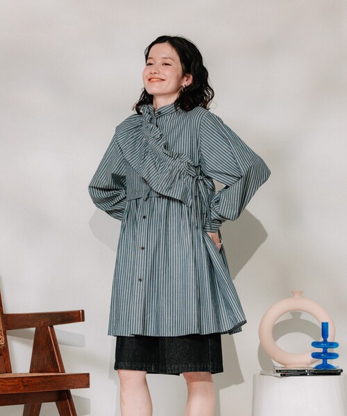 ワンピース マルチフリル付き ストライプミニワンピース | FREAK'S STORE | 17