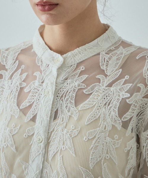 ROSE BUD ブラウス シャツ EMBROIDERY LACE SHIRTS レディース