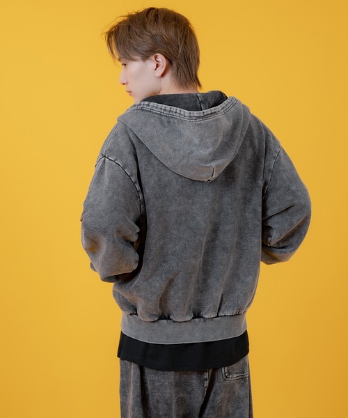 CONPパーカー　M グランジ improves（インプローブス） パーカー グランジ加工 裏毛スウェット