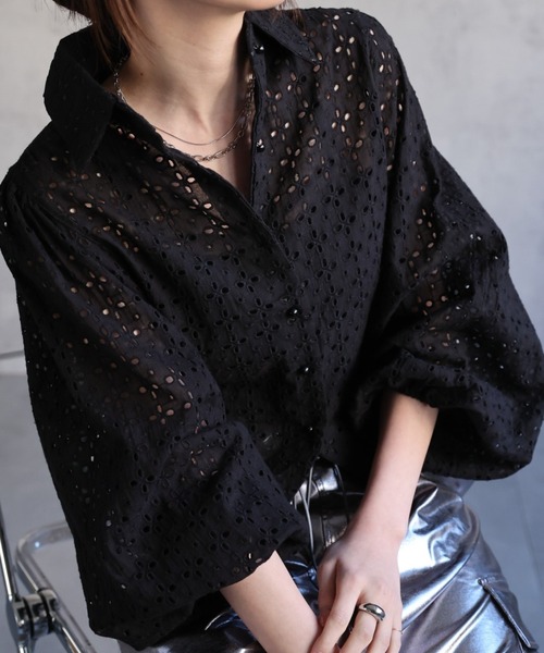 新品　アフターヌーンティー　刺繍ブラウス　シャツ　カットワーク 刺繍ギャザーブラウス | アフタヌーンティー公式通販サイト