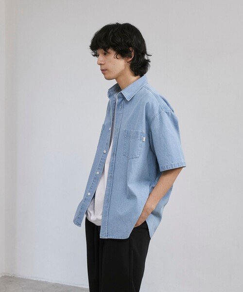 coen（コーエン） シャツ 半袖 「C.DENIMS」デニムルーズシャツ メンズ
