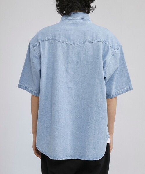 デニムルーズシャツ RAGEBLUE（レイジブルー） ブラウス シャツ 「UNISEX」 overdyed denim