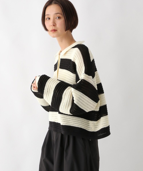 ニット セーター 7ゲージラガー長袖メッシュ 243185 レディース