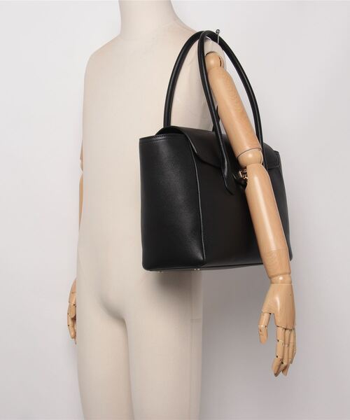 LAUREN RALPH トートバッグ ペブルド レザー ラージ Tanner