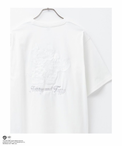 売れ筋商品|||ドンダップ Tシャツ レディース トップス Print T-shirt - white tシャツ 「Tom＆Jerry /トムとジェリー 」合皮ワッペンTシャツ