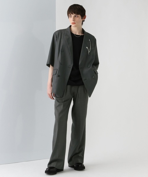 【美品】即完売レア HARE スーツ ダブルジャケット セットアップ APC HARE ジャケット テーラードジャケット 「SET UP対応」メランジ