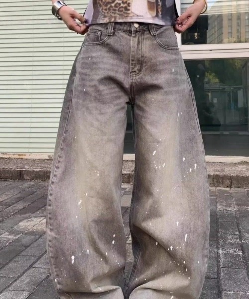 もん吉8 MONO8 ジーンズ デニム デニムパンツ ワイドデニムパンツ