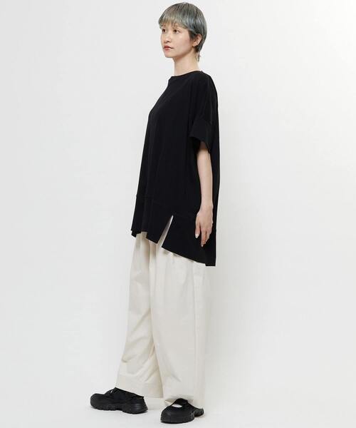 tシャツ 「nota della mano sinistra（ノータ デラ マノ シニストラ）」センター切替スリットBIGトップス レディース nota della mano sinistra tシャツ 「nota sinistra（ノータ