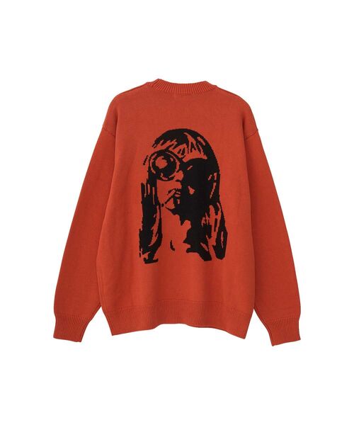 「HYSTERIC GLAMOUR」 長袖ニット MEDIUM オレンジ メンズ