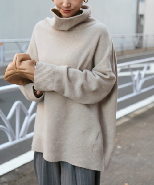ドゥーズィエムクラス　タートルネックニット　ベージュ Deuxieme Classe（ドゥーズィエムクラス） タートルネックニット FREE