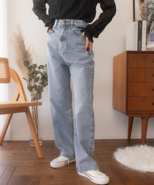 [Ada.] обработка Denim брюки M голубой женский 