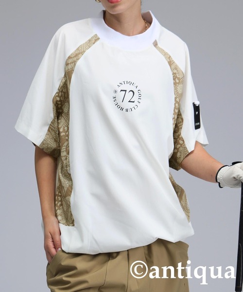 antiqua（アンティカ） antiqua tシャツ 「STCH」ペイズリー切替